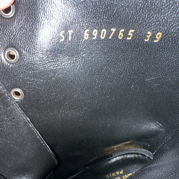 New Saint Laurent Mina Lace-up Platform Boots Size 39 - Picture 4 of 6